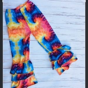GUC Boutique 4T Tie Dye Ruffle Leggings Girls Kids